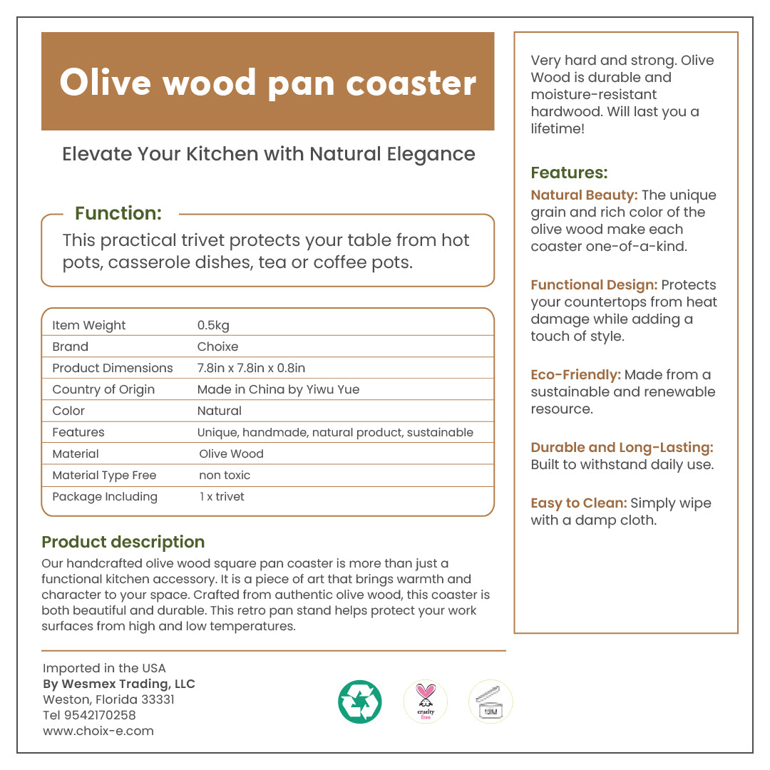 Olive Wood Pan Coaster-thumbmail-1