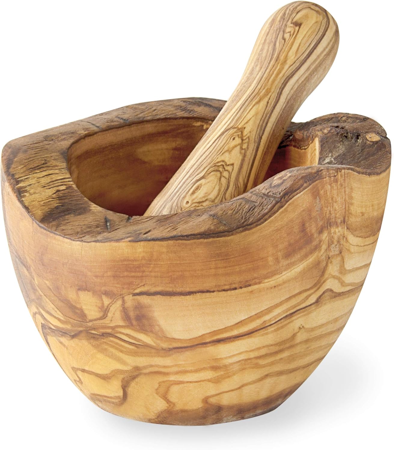 Olive Wood Rustic Mortar and Pestle-thumbmail-5