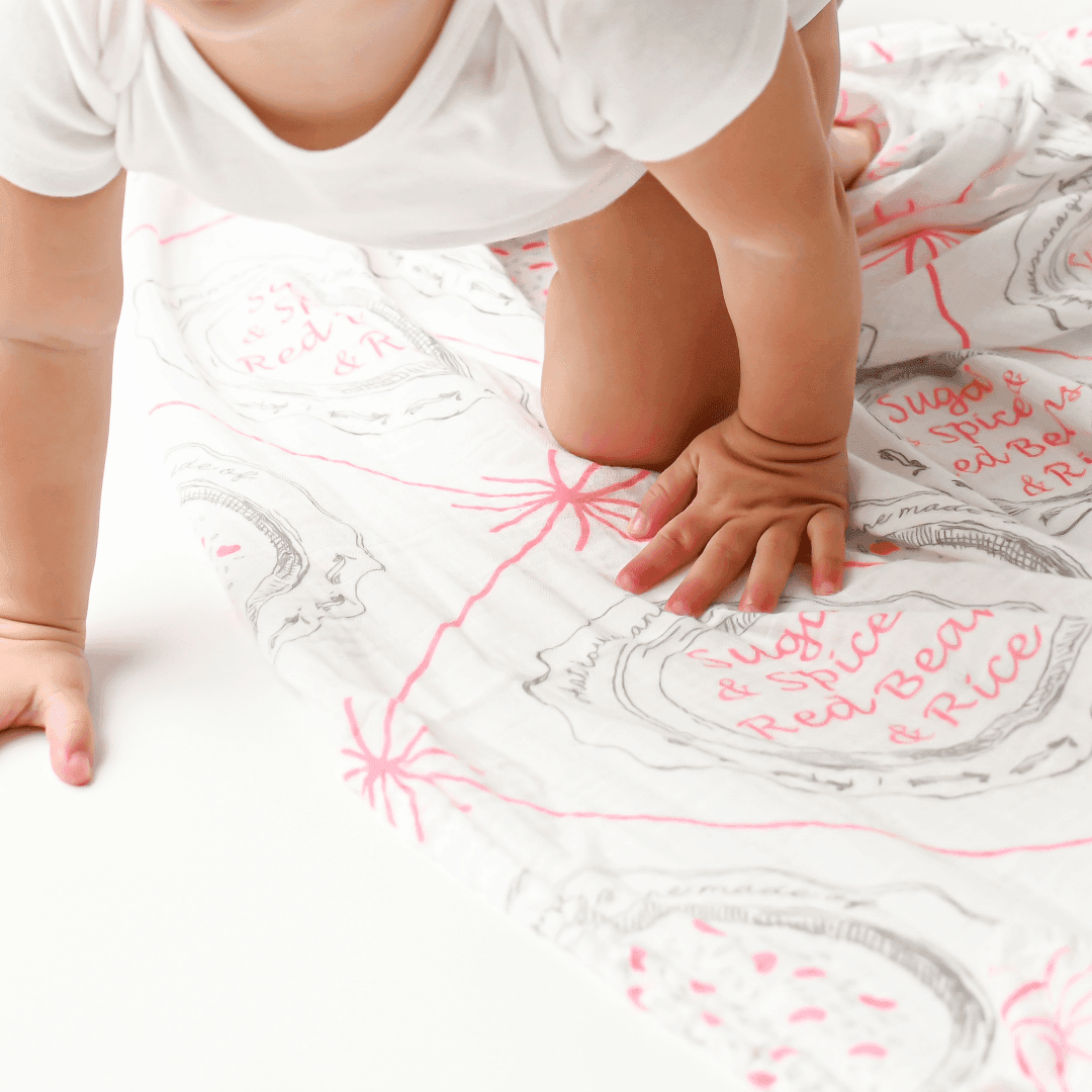 Louisiana Baby Girl Muslin Swaddle Receiving Blanket-thumbmail-2