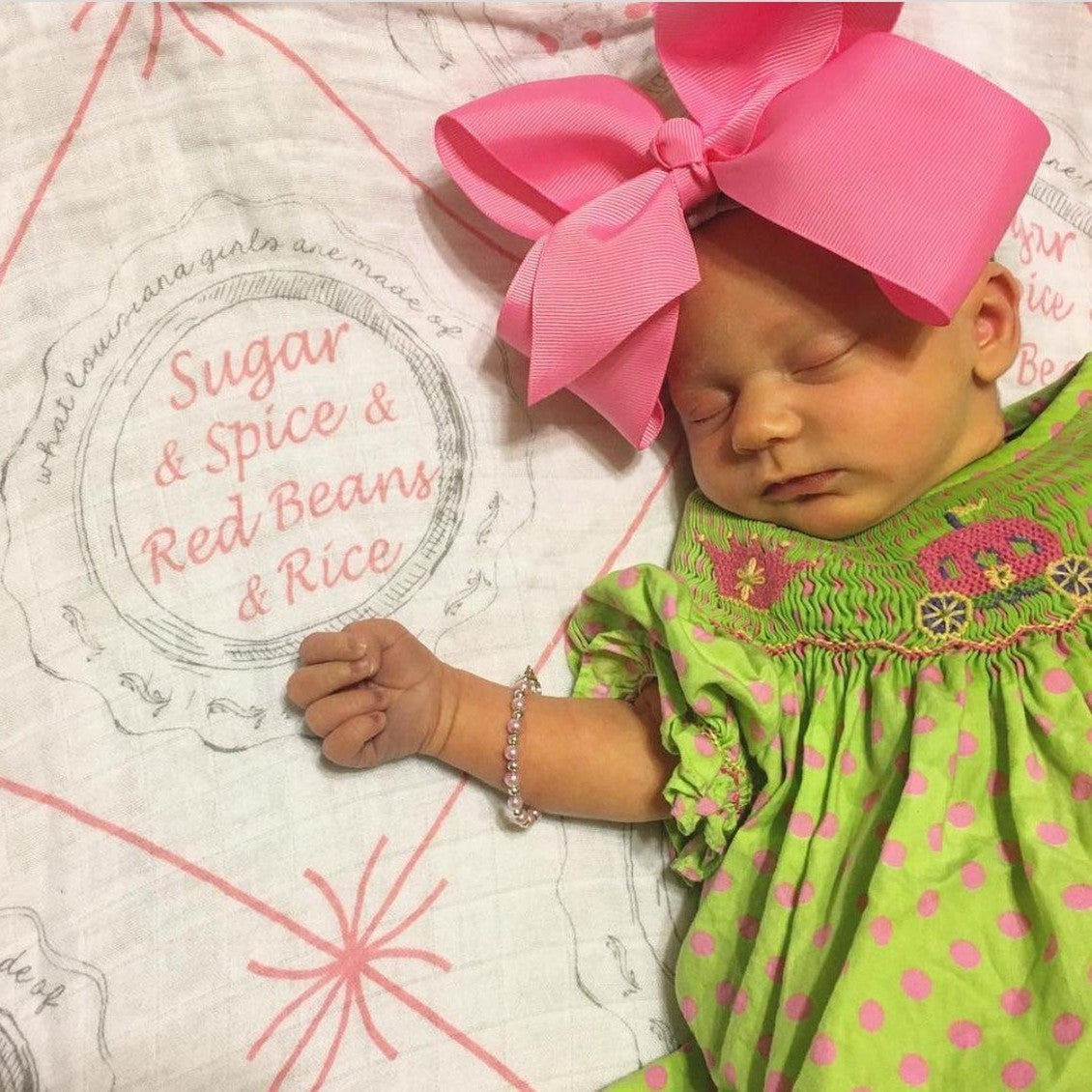 Louisiana Baby Girl Muslin Swaddle Receiving Blanket-thumbmail-5