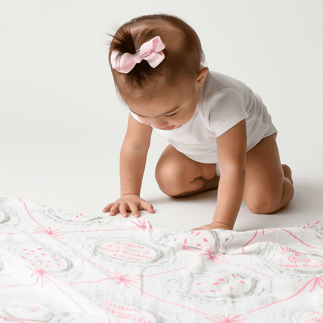 Louisiana Baby Girl Muslin Swaddle Receiving Blanket-thumbmail-6