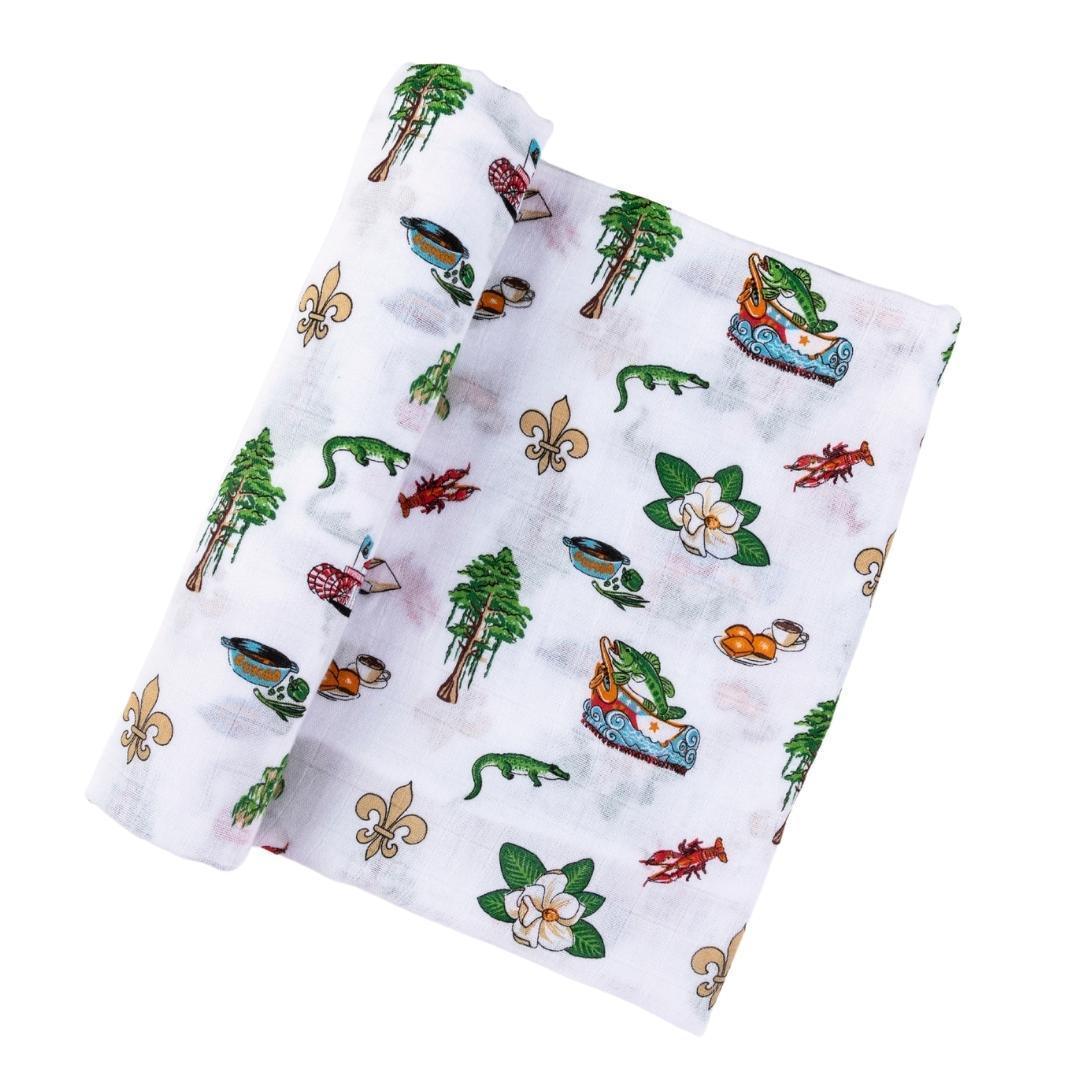 Louisiana Baby Muslin Swaddle Receiving Blanket-thumbmail-4