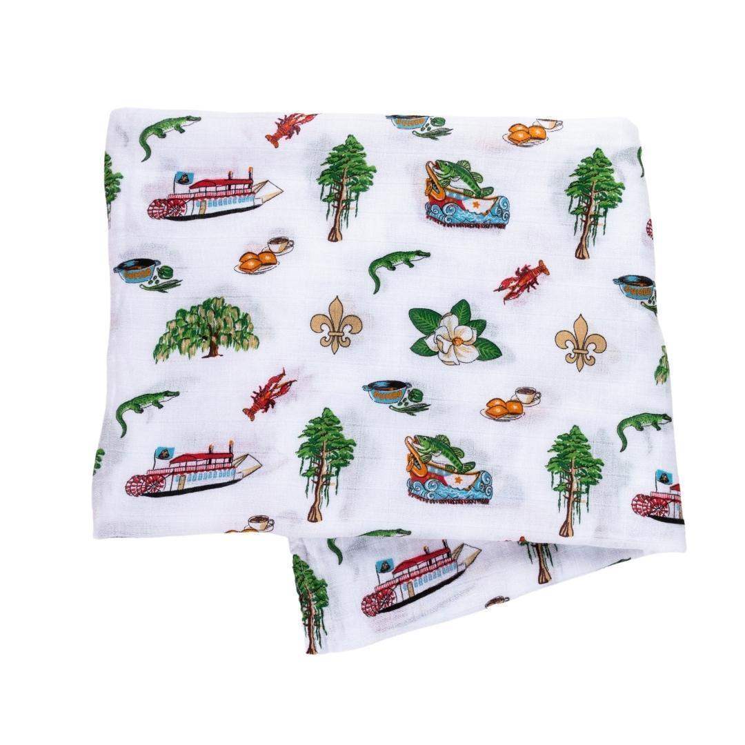 Louisiana Baby Muslin Swaddle Receiving Blanket-thumbmail-1