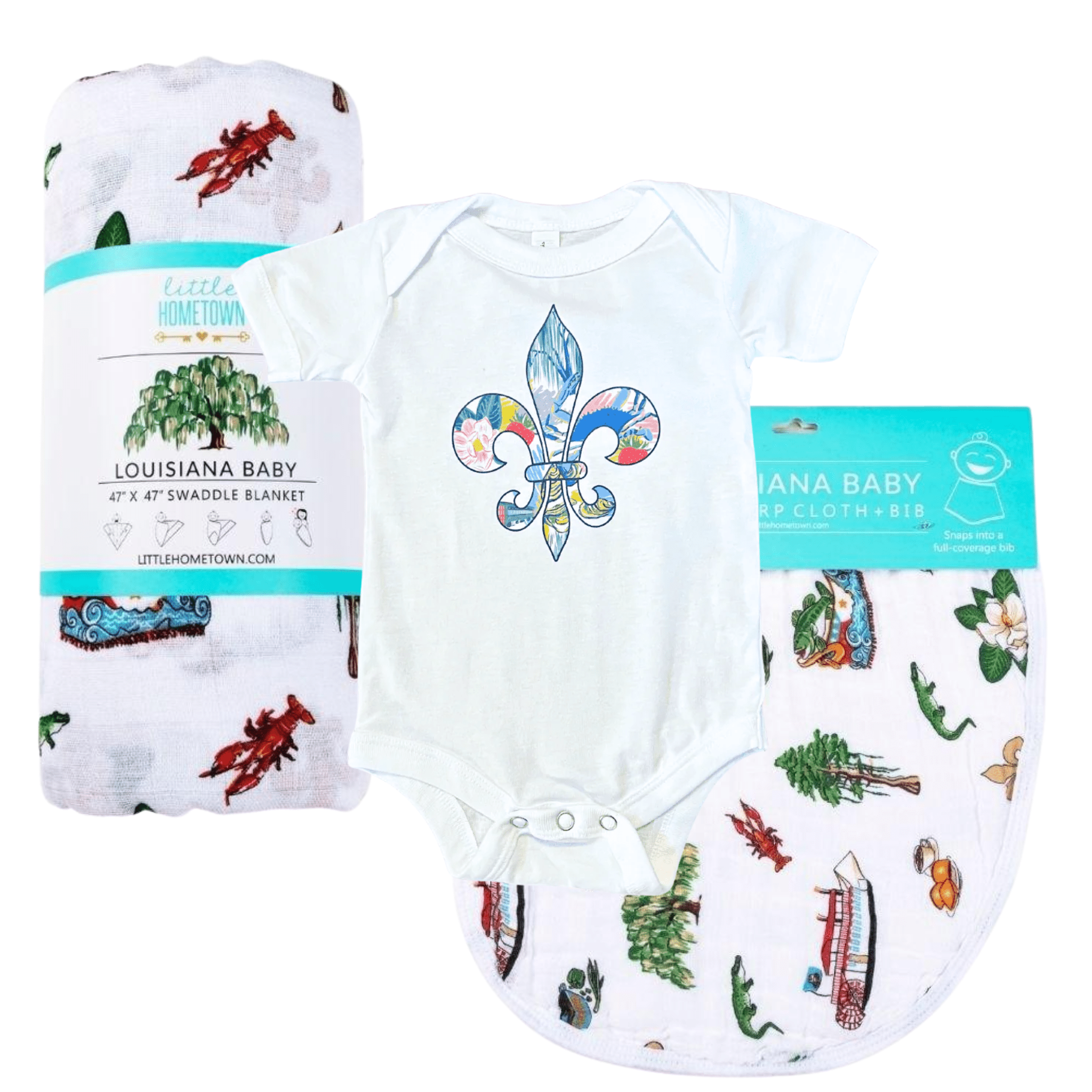Louisiana Fleur De Lis Baby Gift Bundle-thumbmail-1