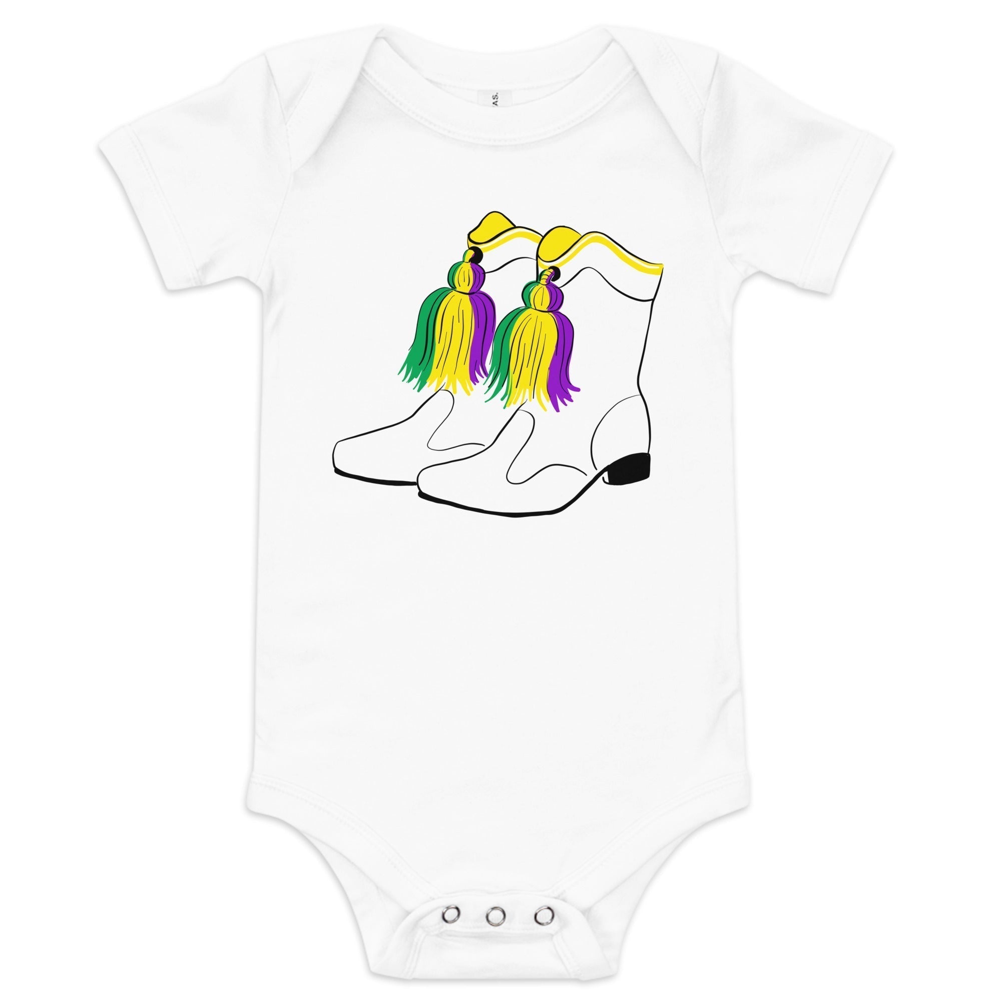 Mardi Gras Boots Baby Onesie-thumbmail-1