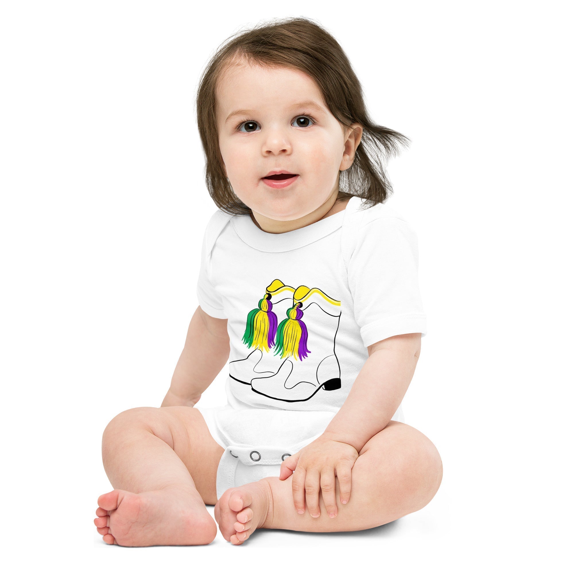 Mardi Gras Boots Baby Onesie-thumbmail-2