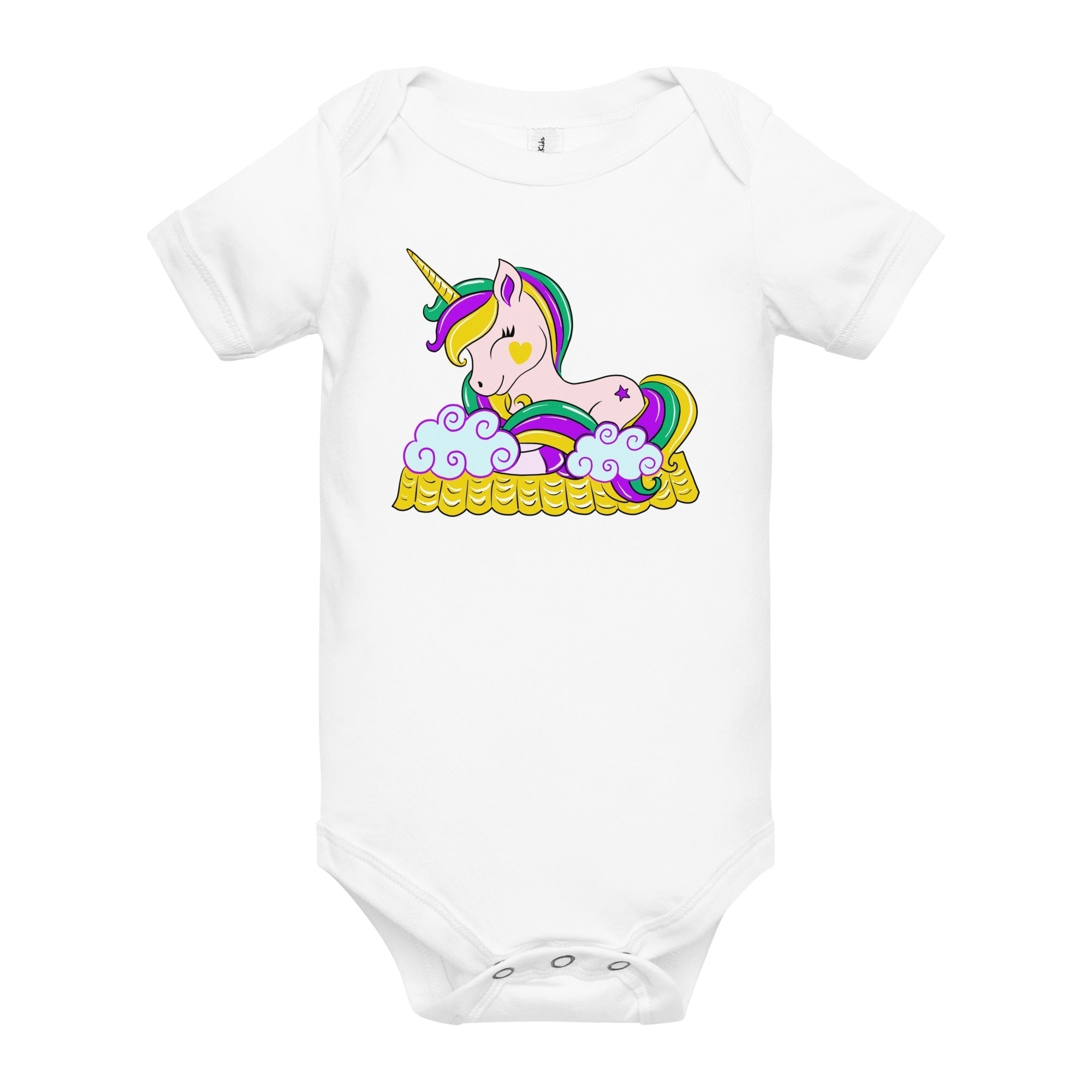 Mardi Gras Unicorn Baby Onesie-thumbmail-1