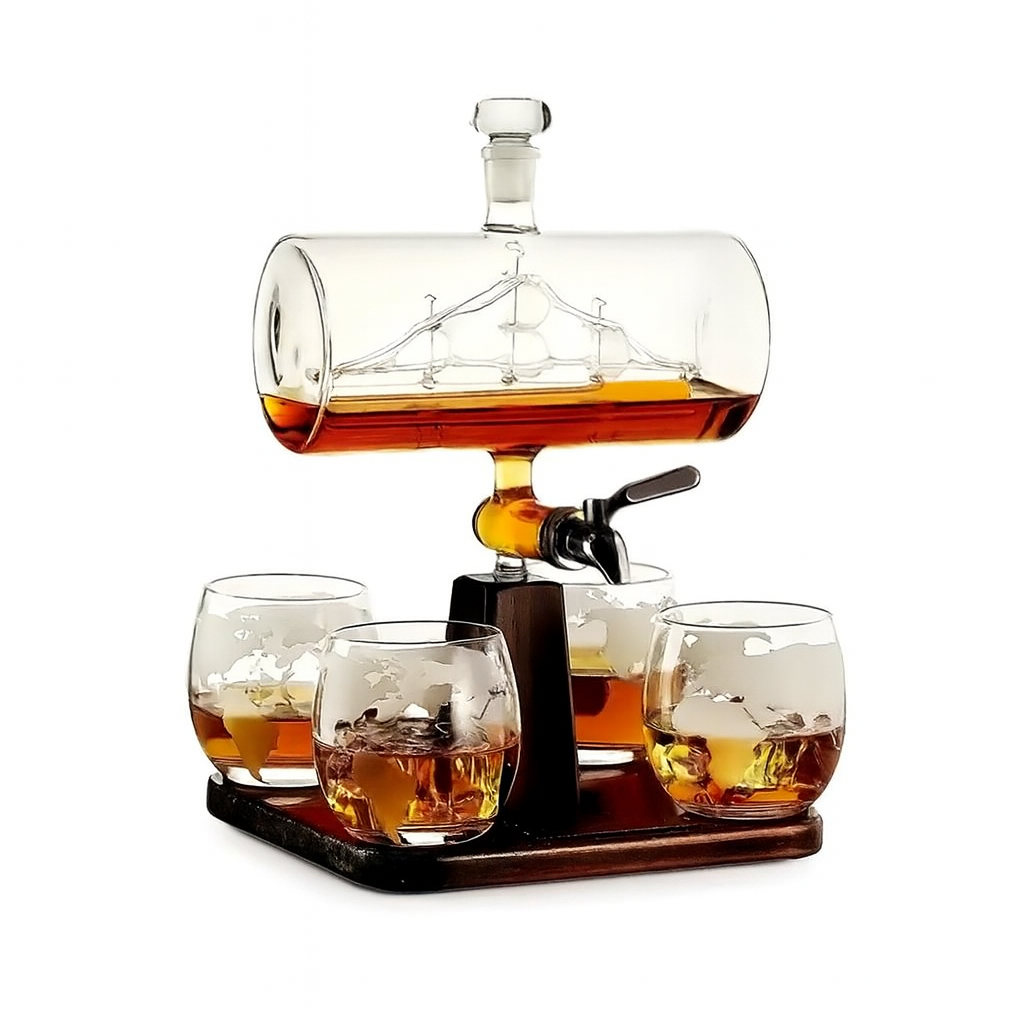 Maritime Sailboat Whiskey Decanter Set-thumbmail-4