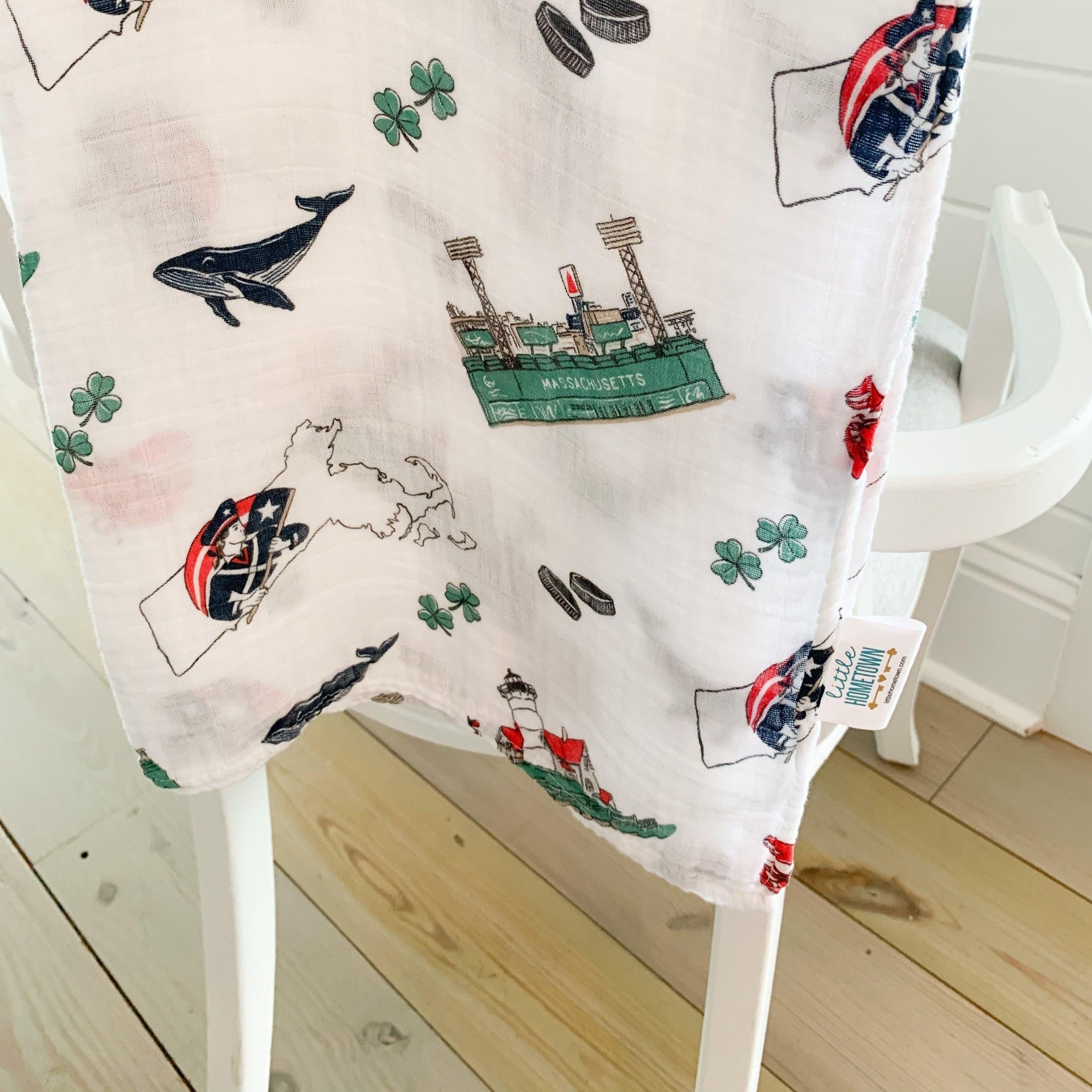 Massachusetts Baby Muslin Swaddle Receiving Blanket-thumbmail-1