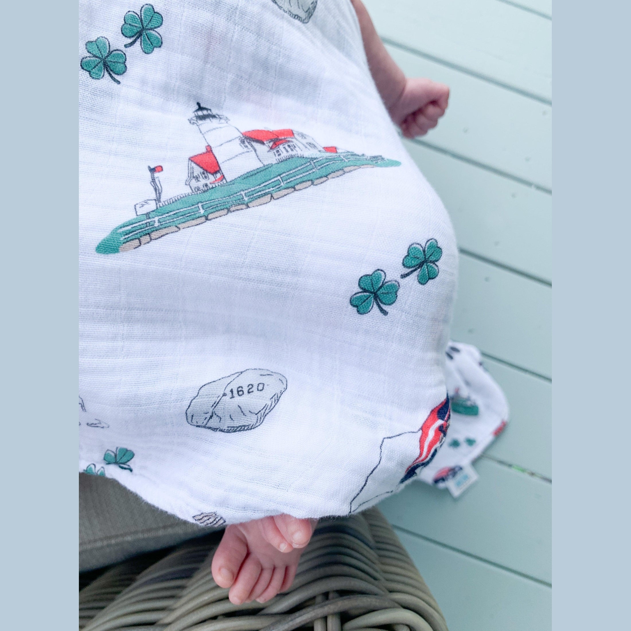Massachusetts Baby Muslin Swaddle Receiving Blanket-thumbmail-2