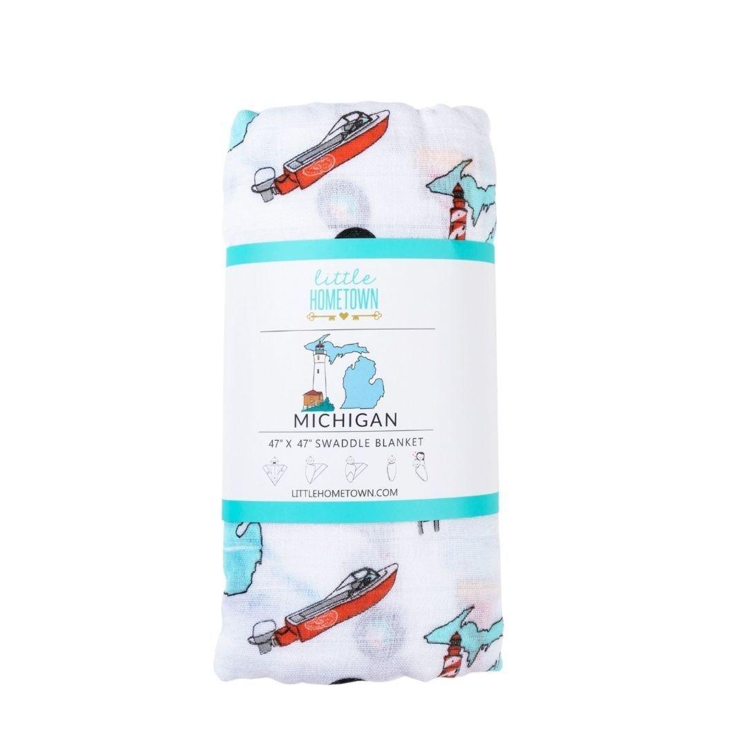 Michigan Baby Muslin Swaddle Receiving Blanket-thumbmail-1