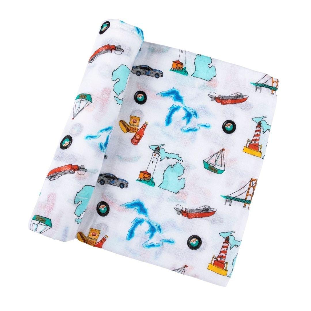 Michigan Baby Muslin Swaddle Receiving Blanket-thumbmail-4