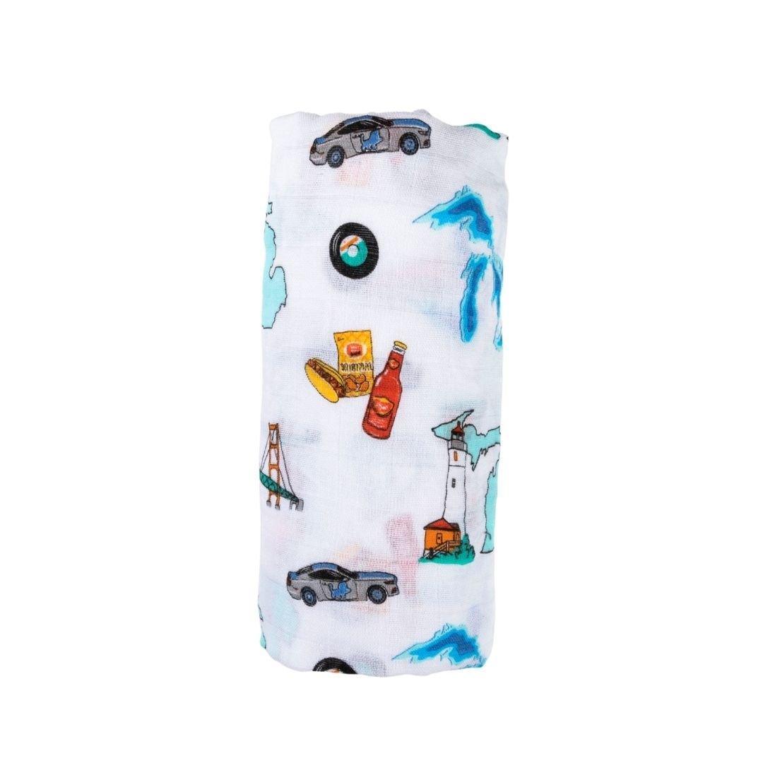 Michigan Baby Muslin Swaddle Receiving Blanket-thumbmail-5