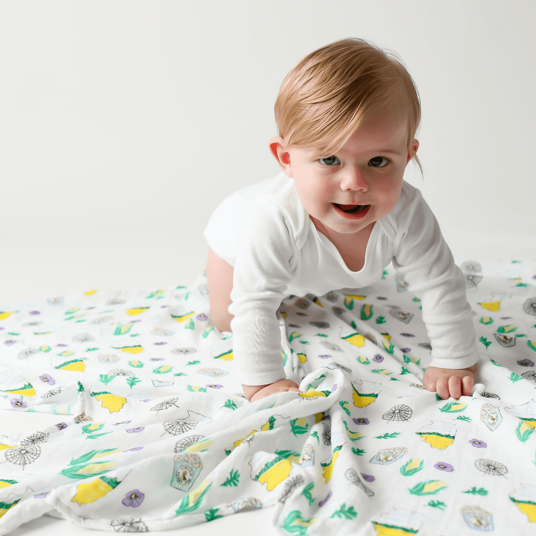 Muslin Swaddle Baby Blanket: Illinois Baby-thumbmail-5