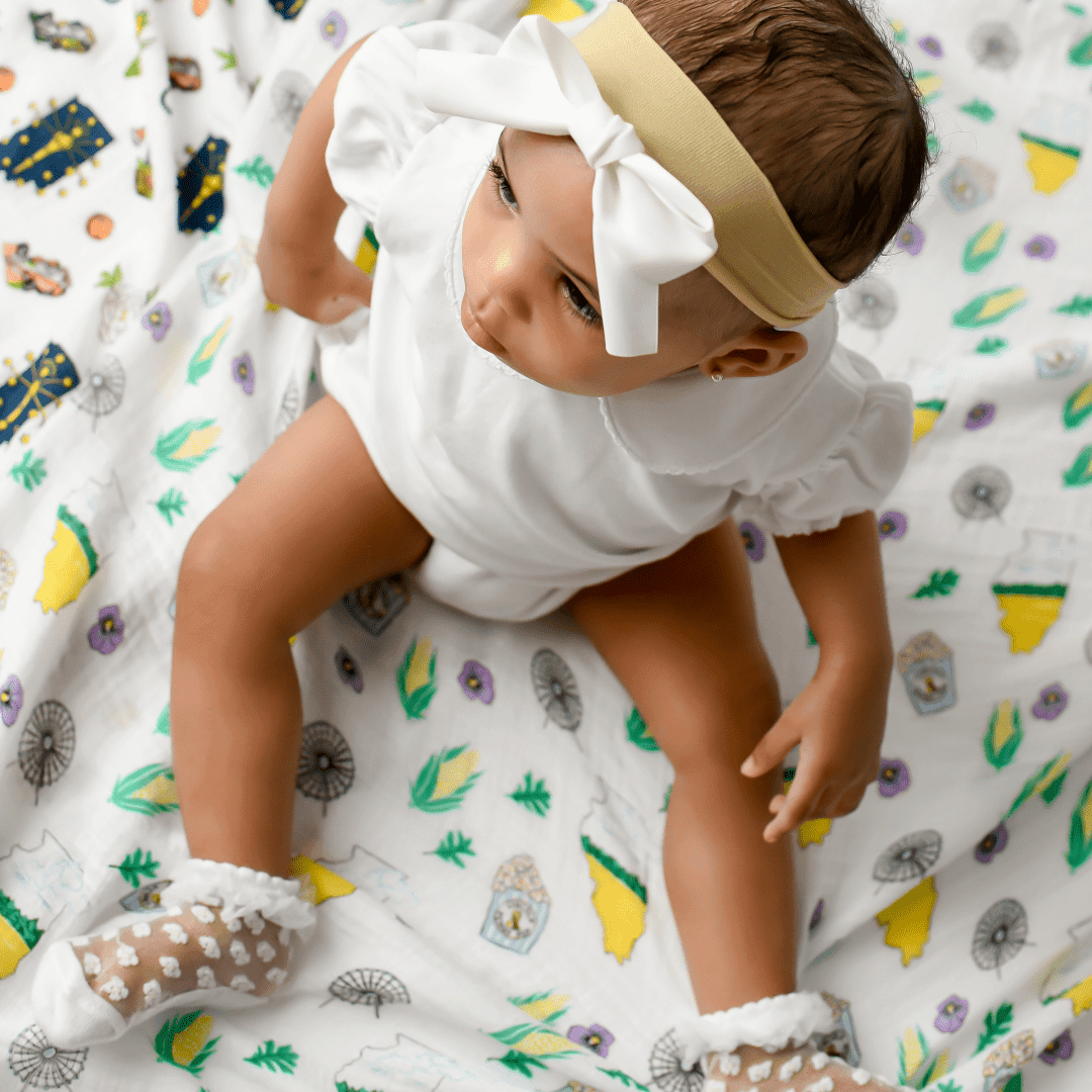 Muslin Swaddle Baby Blanket: Illinois Baby-thumbmail-2