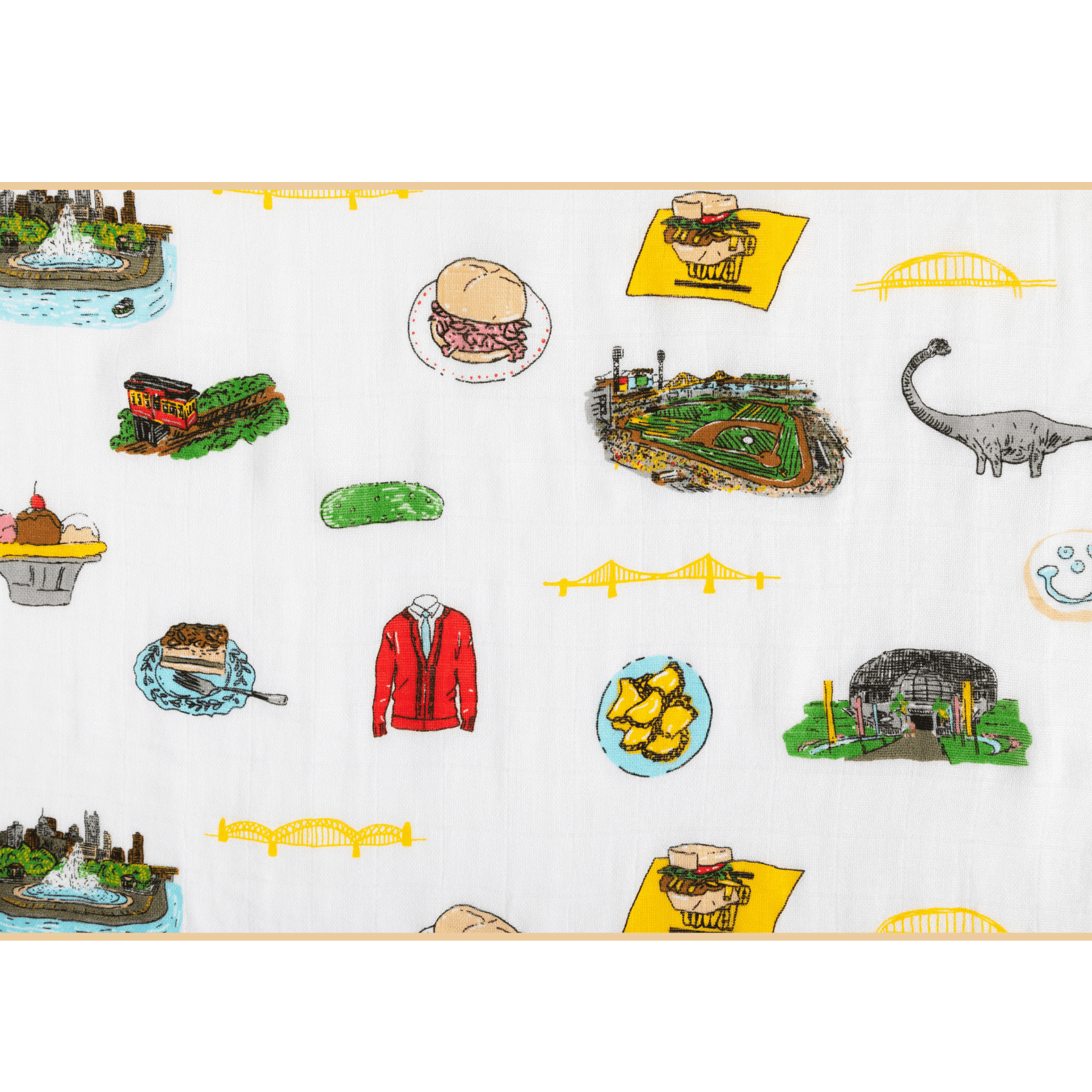Muslin Swaddle Baby Blanket: Pittsburgh-thumbmail-3