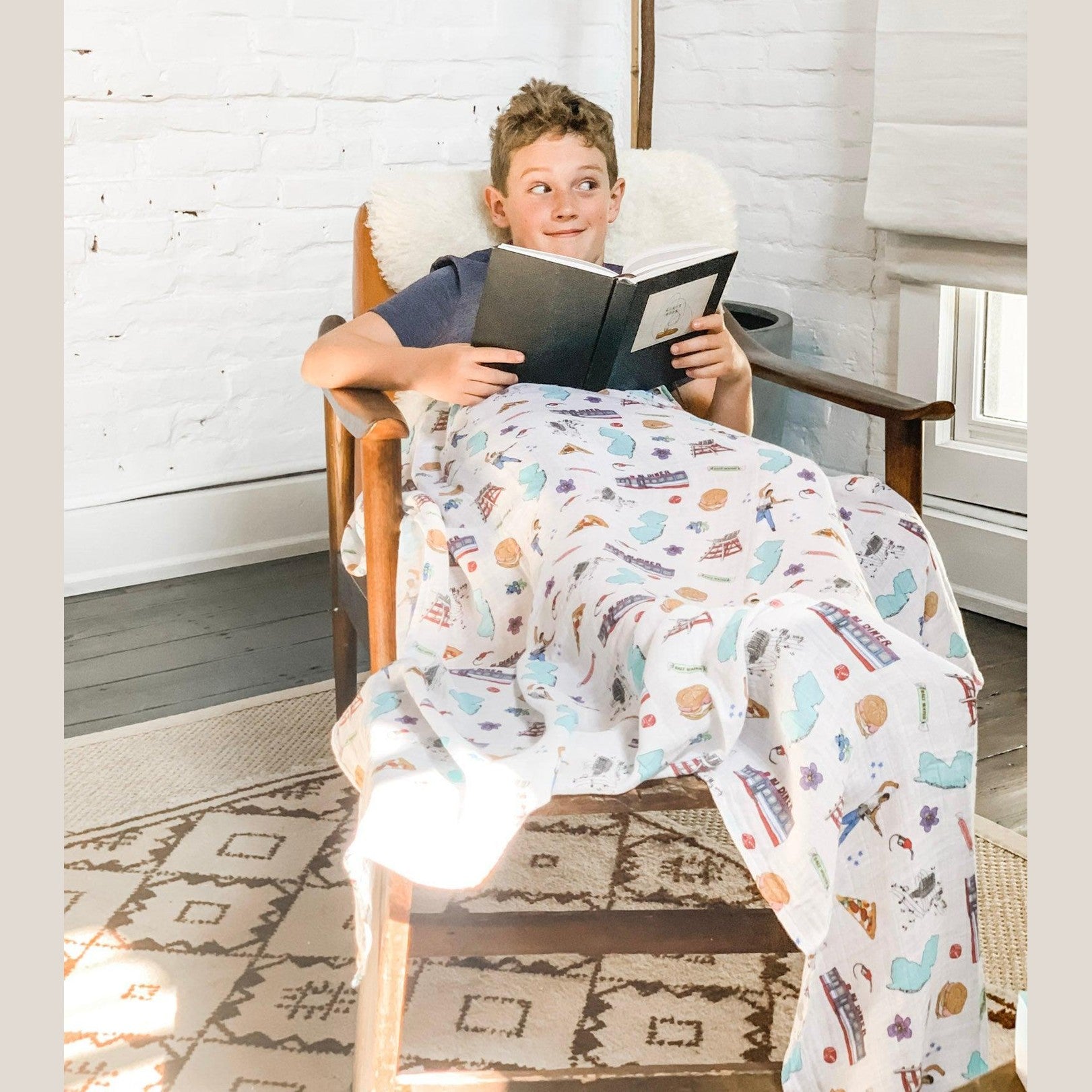 New Jersey Baby Muslin Swaddle Receiving Blanket-thumbmail-6
