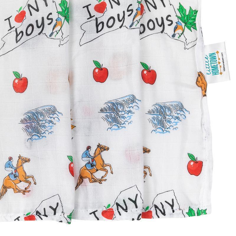 New York Baby Boy Muslin Swaddle Receiving Blanket-thumbmail-4