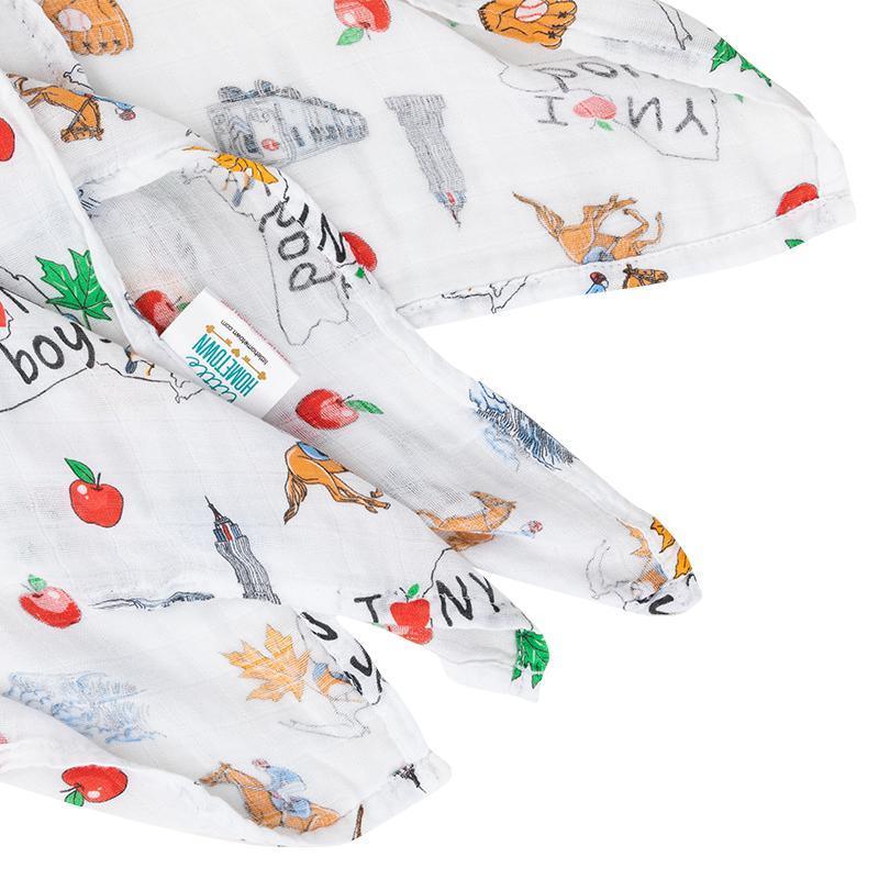 New York Baby Boy Muslin Swaddle Receiving Blanket-thumbmail-5