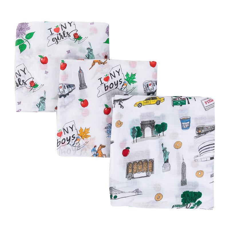 New York Baby Boy Muslin Swaddle Receiving Blanket-thumbmail-7