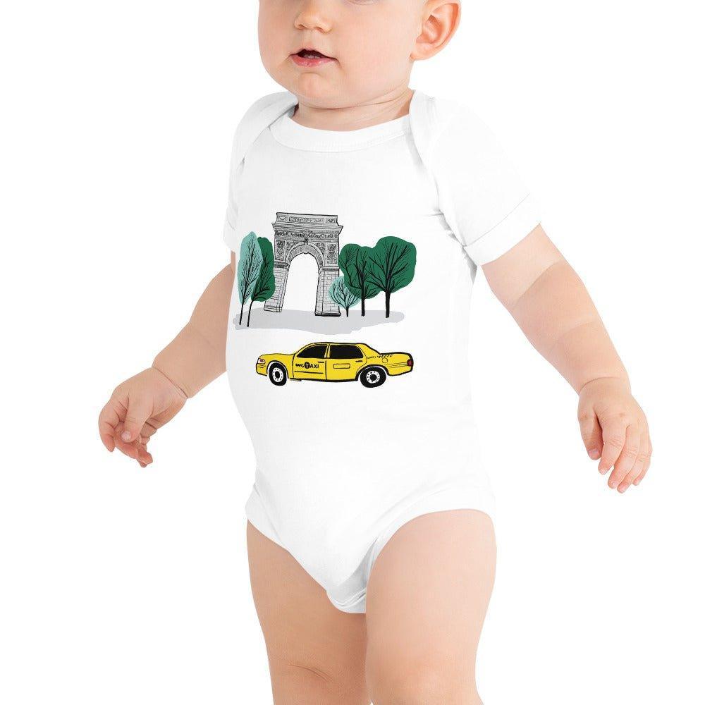 New York City Washington Sq Park Baby Short Sleeve One Piece-thumbmail-2