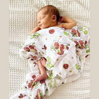 Ohio Baby Muslin Swaddle Receiving Blanket (Floral)-thumbmail-5