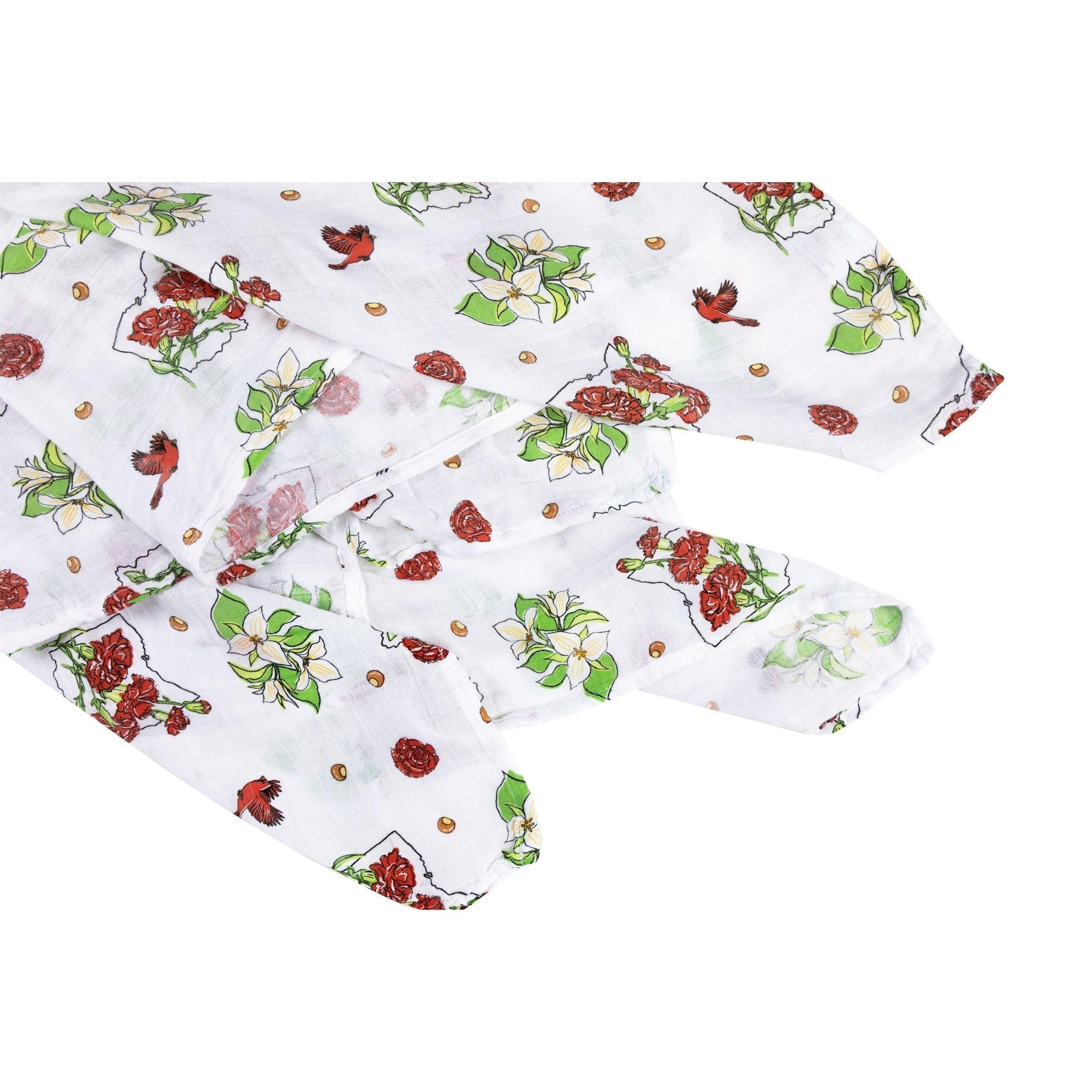 Ohio Baby Muslin Swaddle Receiving Blanket (Floral)-thumbmail-8