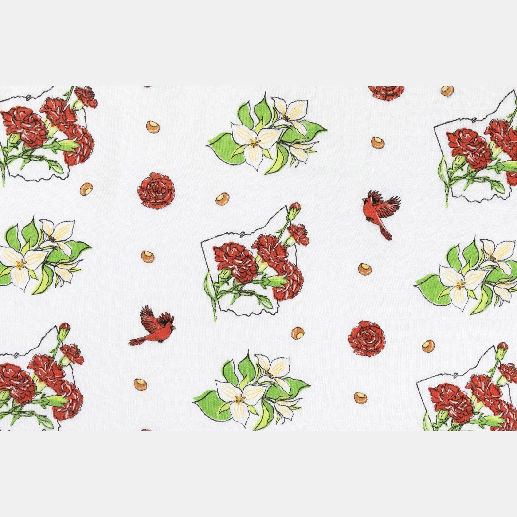 Ohio Baby Muslin Swaddle Receiving Blanket (Floral)-thumbmail-4