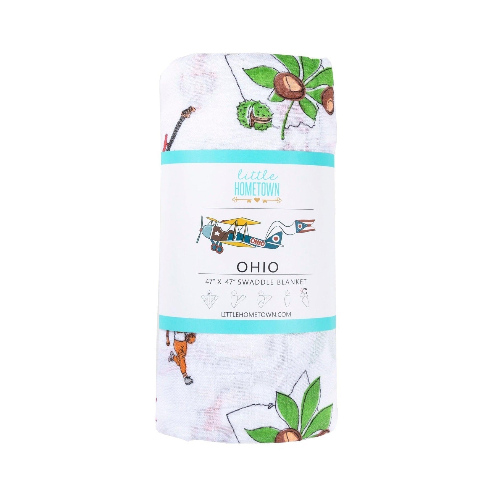 Ohio Baby Muslin Swaddle Receiving Blanket-thumbmail-1