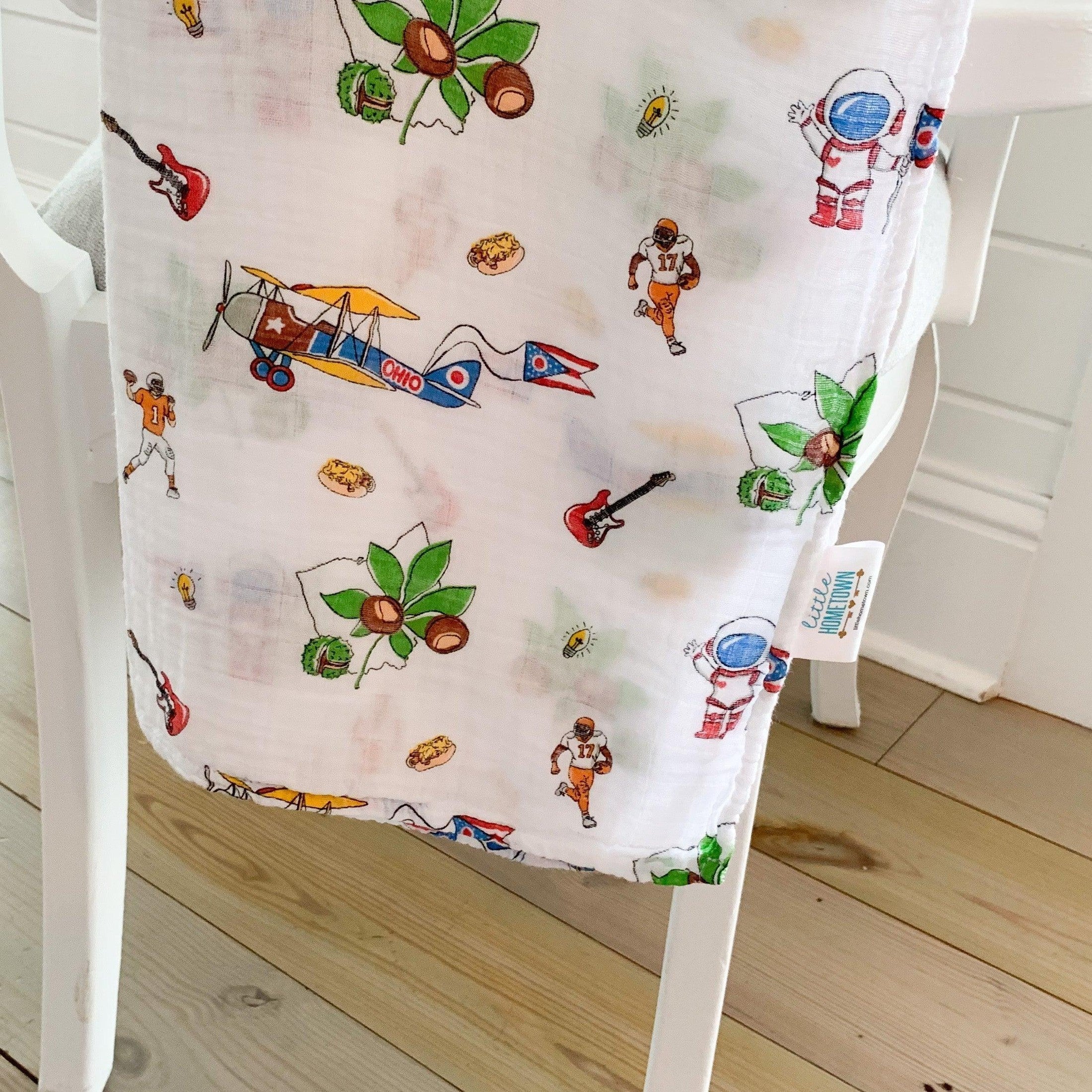 Ohio Baby Muslin Swaddle Receiving Blanket-thumbmail-4