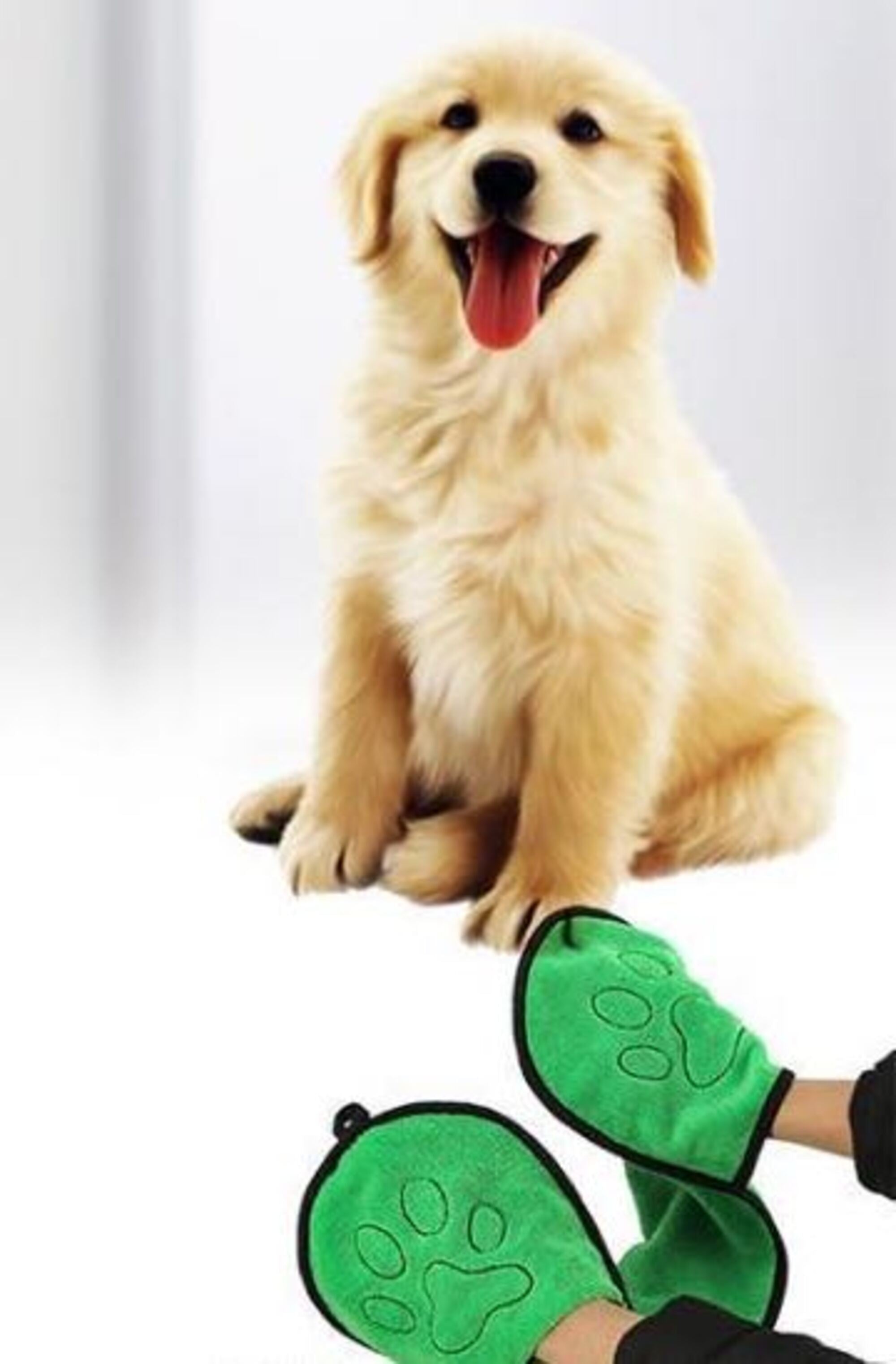 BeNat Pets. Dog Bath Towel Double Drop Pocket Design-thumbmail-2