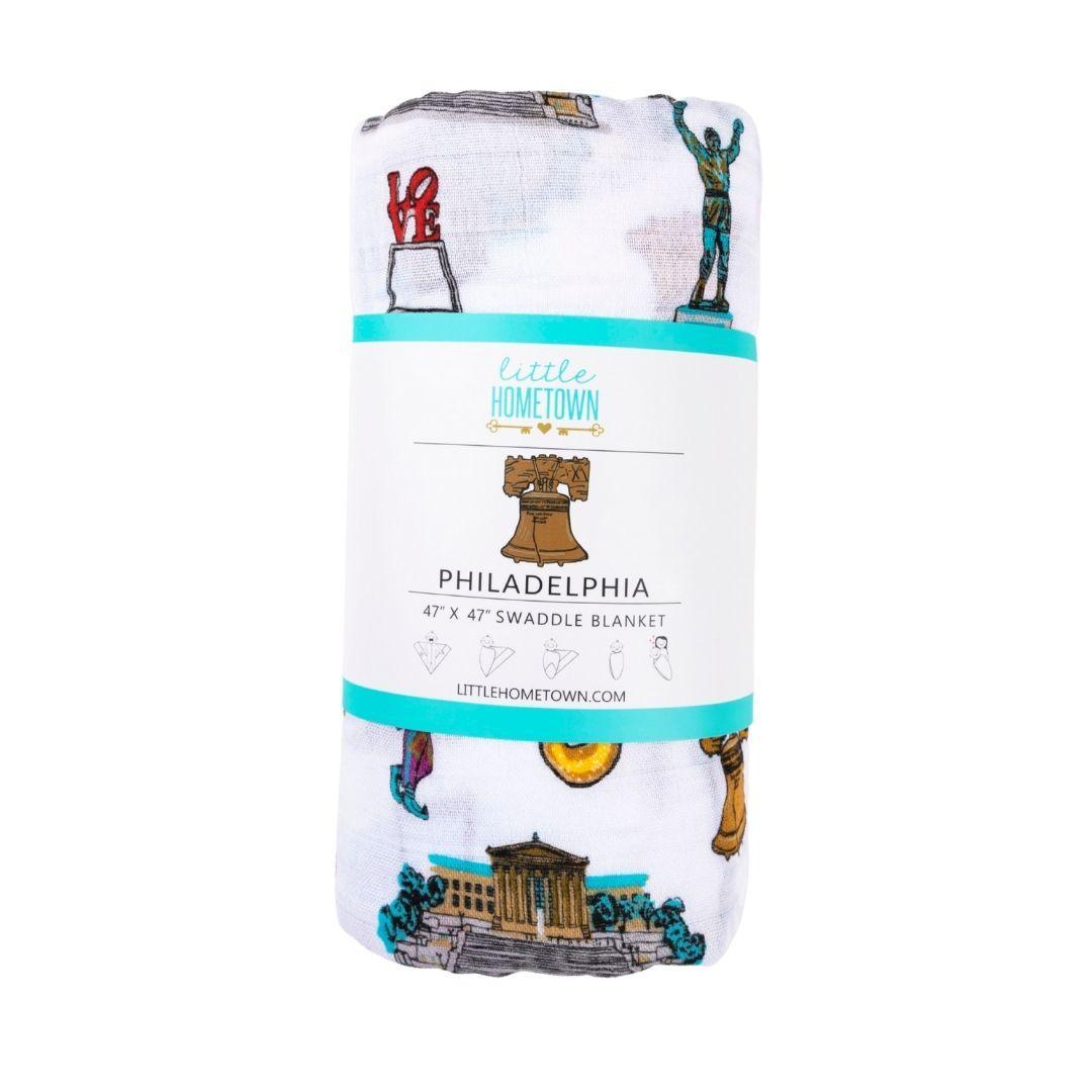 Philadelphia Baby Muslin Swaddle Receiving Blanket-thumbmail-3