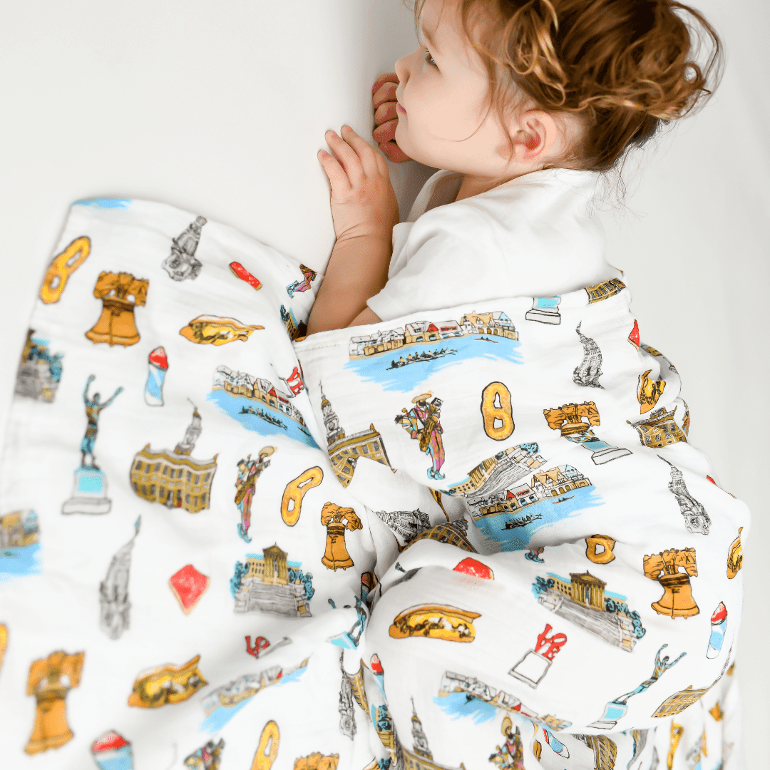 Philadelphia Baby Muslin Swaddle Receiving Blanket-thumbmail-4