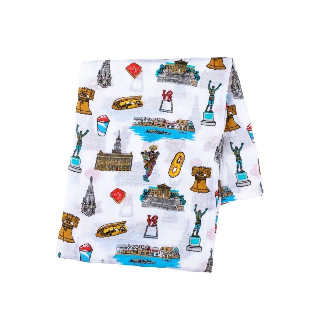 Philadelphia Baby Muslin Swaddle Receiving Blanket-thumbmail-2