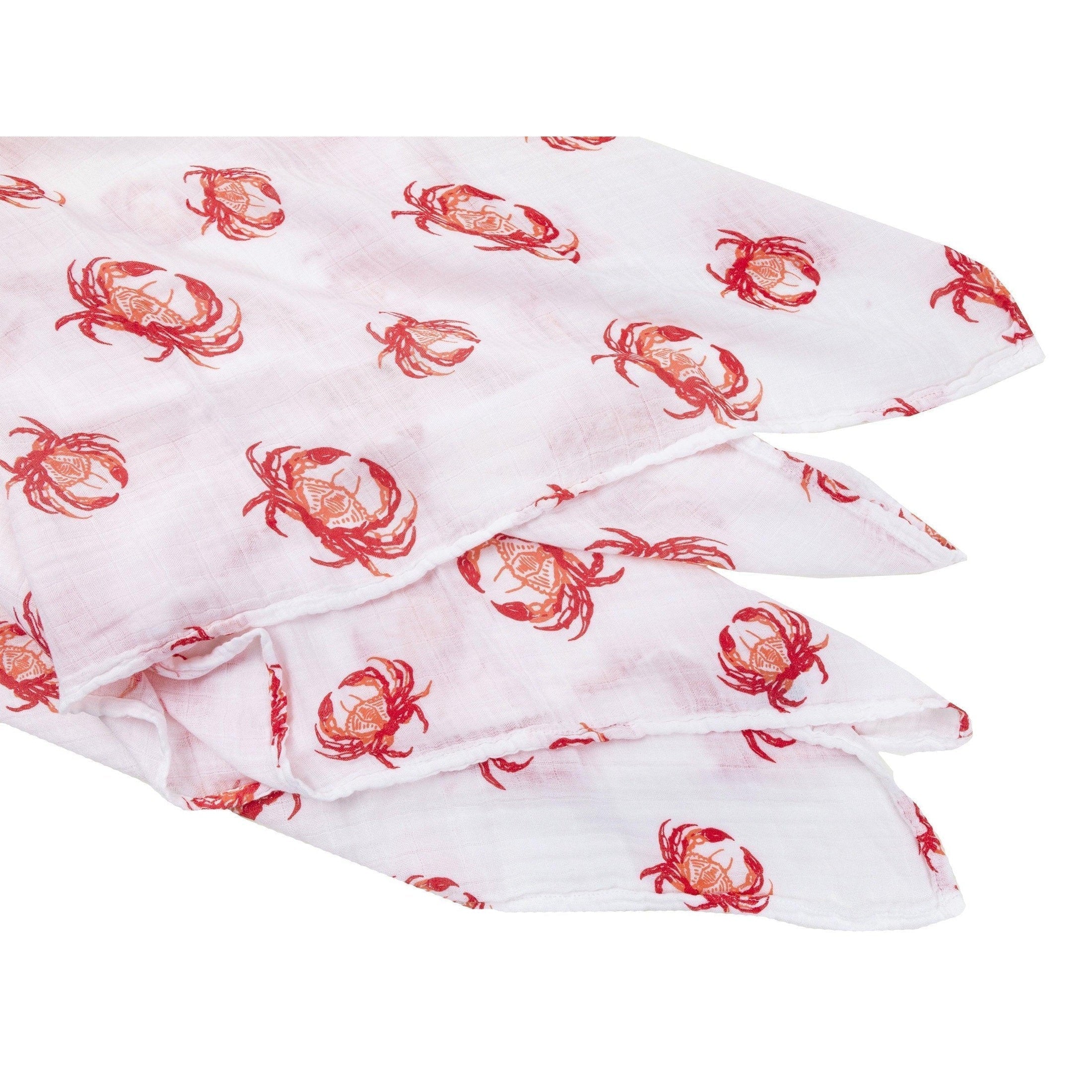 Pink Crab Baby Muslin Swaddle Receiving Blanket-thumbmail-2