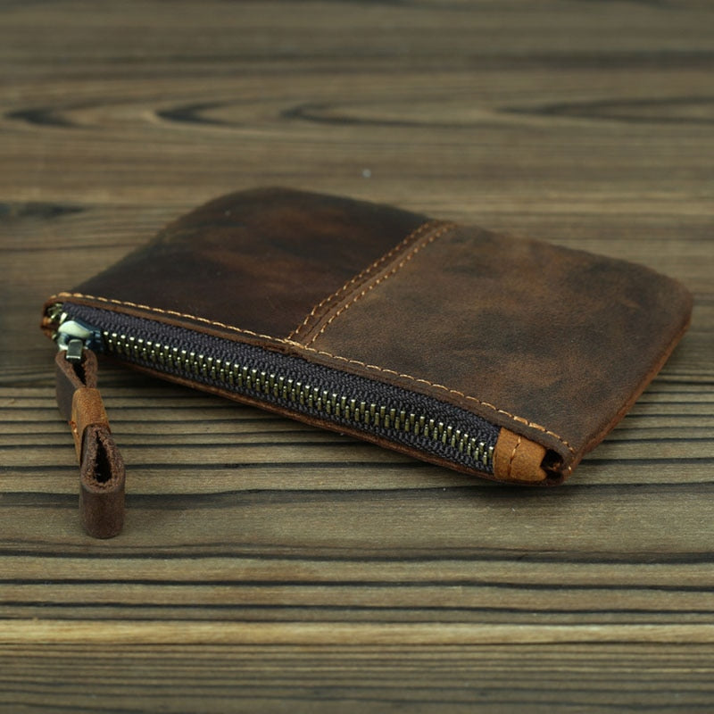 The Cael | Handmade Leather Coin Purse With Zipper-thumbmail-6