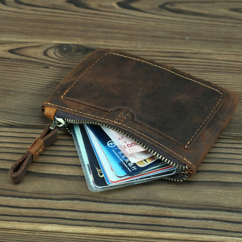 The Cael | Handmade Leather Coin Purse With Zipper-thumbmail-8