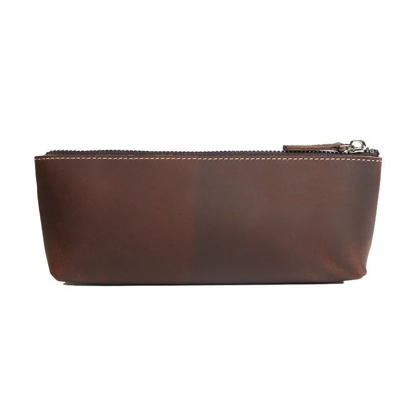 The Pallavi | Handmade Leather Pencil Case - Leather Makeup Bag-thumbmail-3