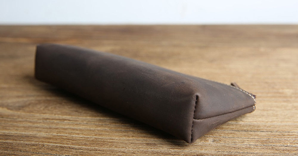The Pallavi | Handmade Leather Pencil Case - Leather Makeup Bag-thumbmail-4