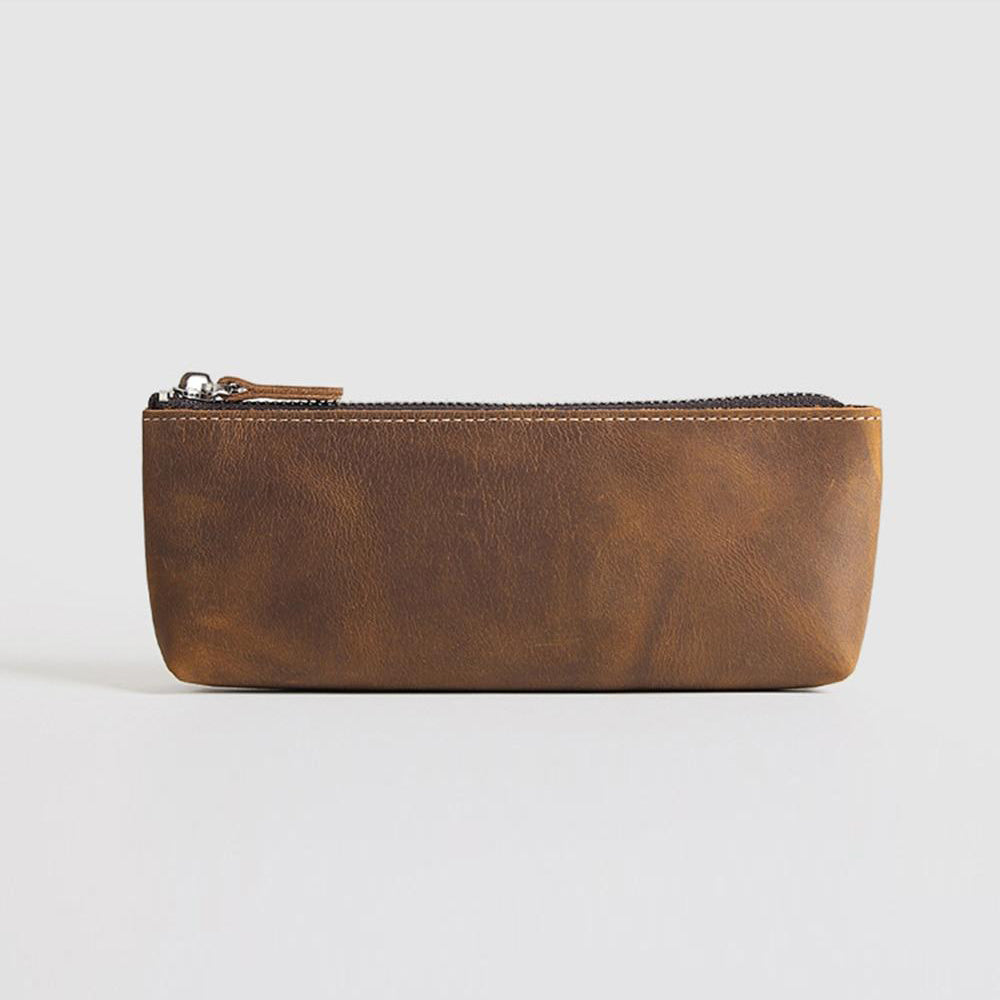 The Pallavi | Handmade Leather Pencil Case - Leather Makeup Bag-thumbmail-2