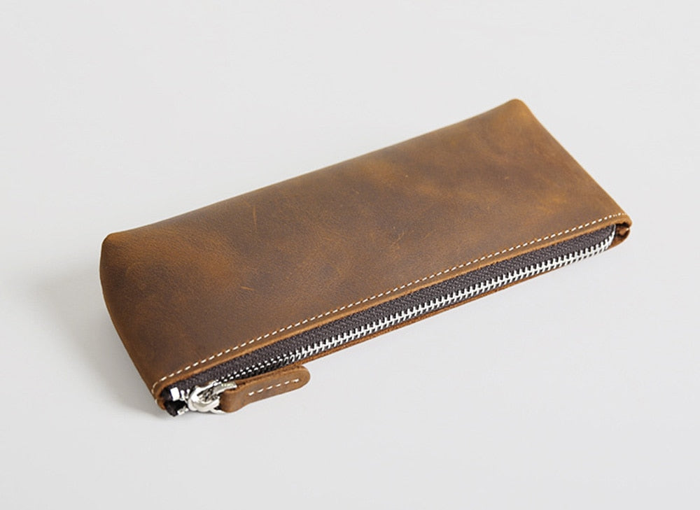 The Pallavi | Handmade Leather Pencil Case - Leather Makeup Bag-thumbmail-9
