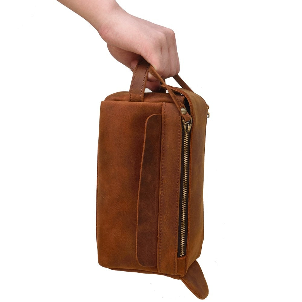 Dado Leather Dopp Kit | Handmade Leather Toiletry Bag-thumbmail-8