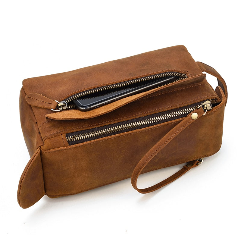 Dado Leather Dopp Kit | Handmade Leather Toiletry Bag-thumbmail-2