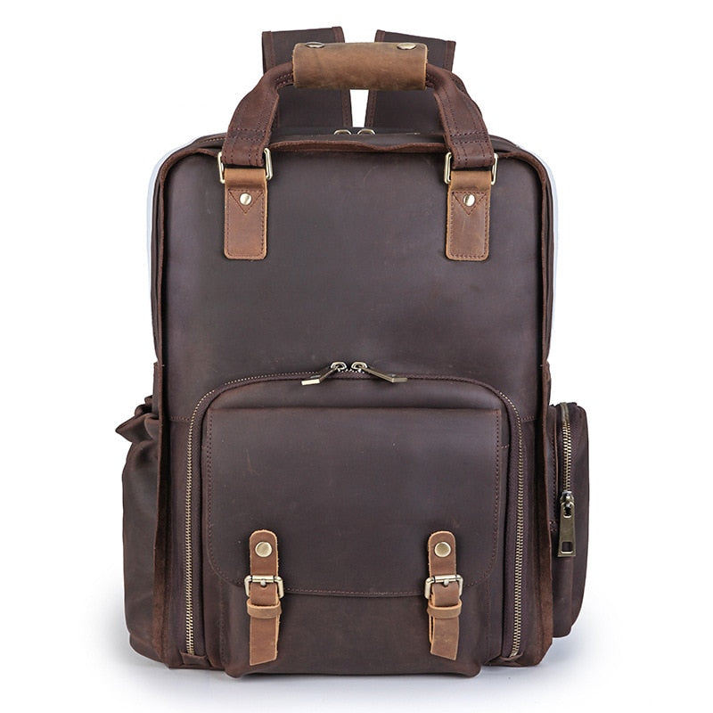 The Gaetano | Large Leather Backpack Camera Bag With Tripod Holder-thumbmail-10