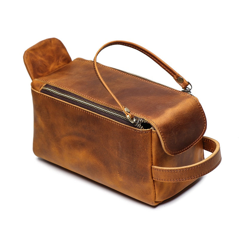 Dado Leather Dopp Kit | Handmade Leather Toiletry Bag-thumbmail-7