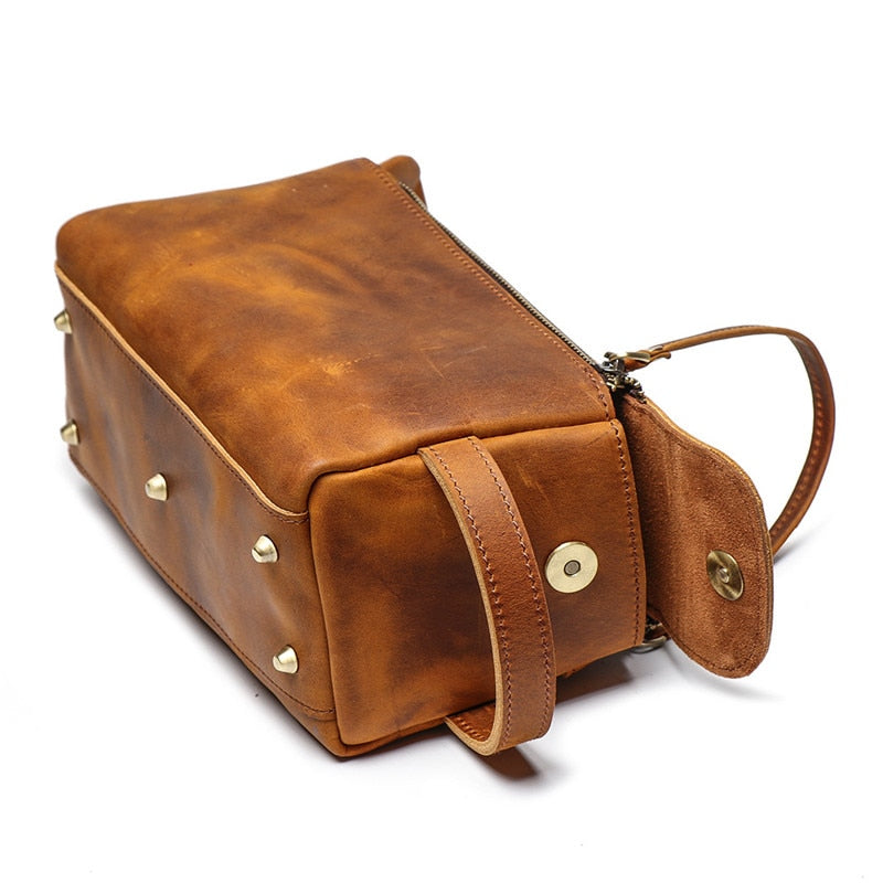 Dado Leather Dopp Kit | Handmade Leather Toiletry Bag-thumbmail-9
