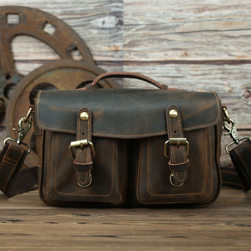 The Faust Leather Camera Bag | Crossbody Vintage Camera Messenger Bag-thumbmail-2