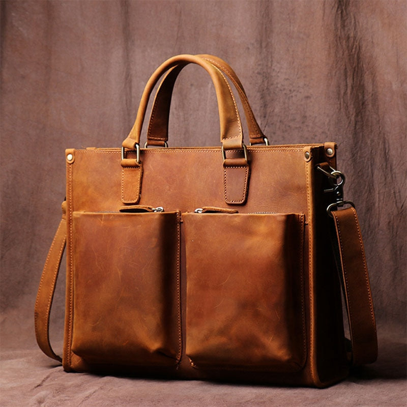 The Dagmar Leather Briefcase | Vintage Leather Messenger Bag-thumbmail-4