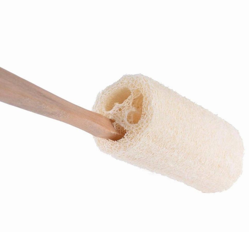 Natural Loofah Bath Brush W/Long Handle.-thumbmail-6
