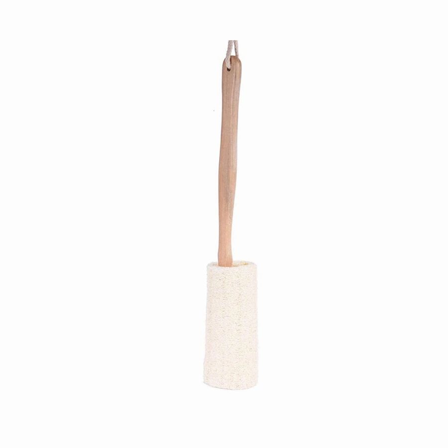 Natural Loofah Bath Brush W/Long Handle.-thumbmail-3